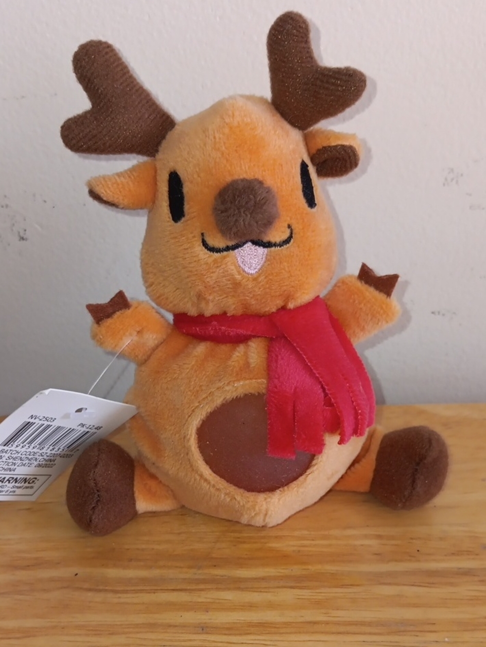 Reindeer Squishy with Pink Scarf